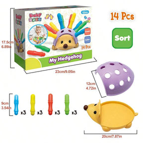 Toddler Learning Toys - Fine Hand Hedgehog, Fine Motor Toys, Over 12 Months Old, 14-Piece Set, Toddler Toys, Essential Toys For Newborns, Children's Day Gifts, Special Promotion In Summer, Kids Toys