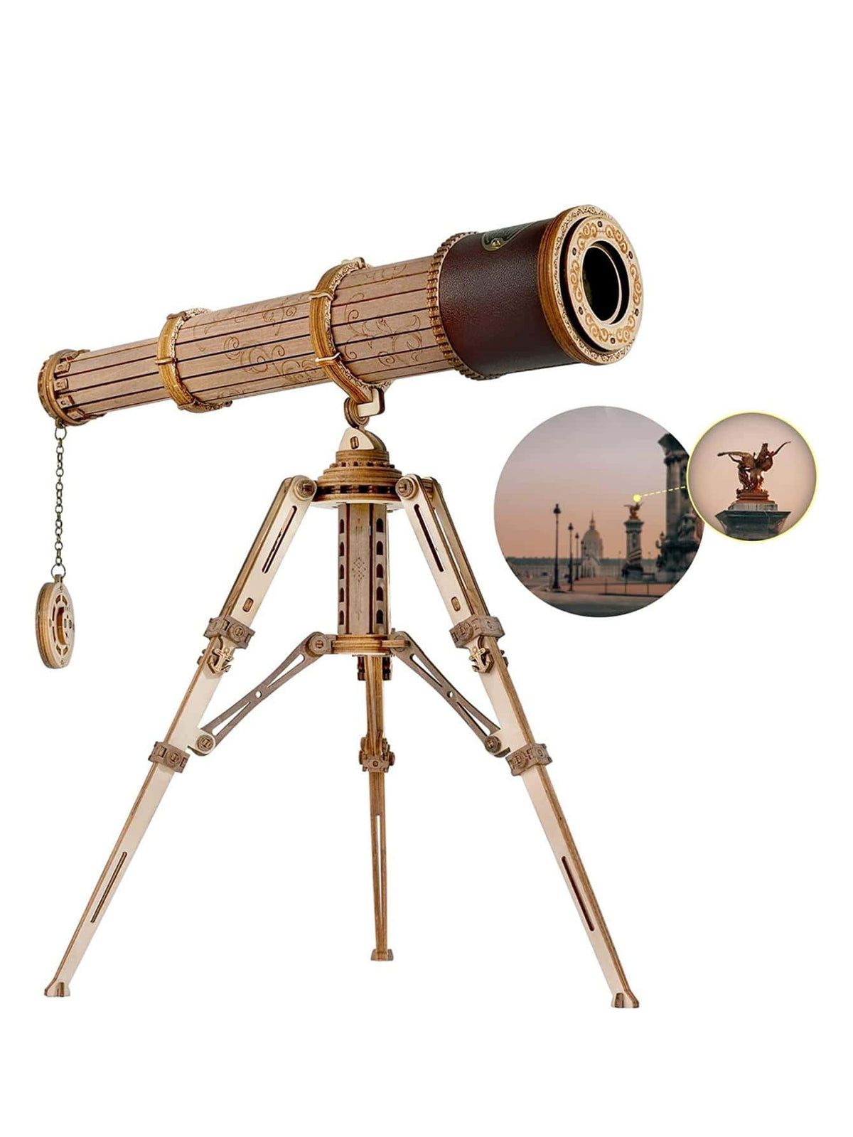 Monocular Telescope 3D Wooden Puzzle Craft Kits to BuildGame Assembly Toys for Children Teens Adult Birthday Gift