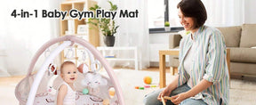 4-In-1 Baby Play Mat Baby Gym,Mat For Floor Activity Gym Ball Pit Including 30 Balls With 5 Infant Learning Sensory Baby Toys For Newborn Toddler Boy & Girl Halloween Gifts
