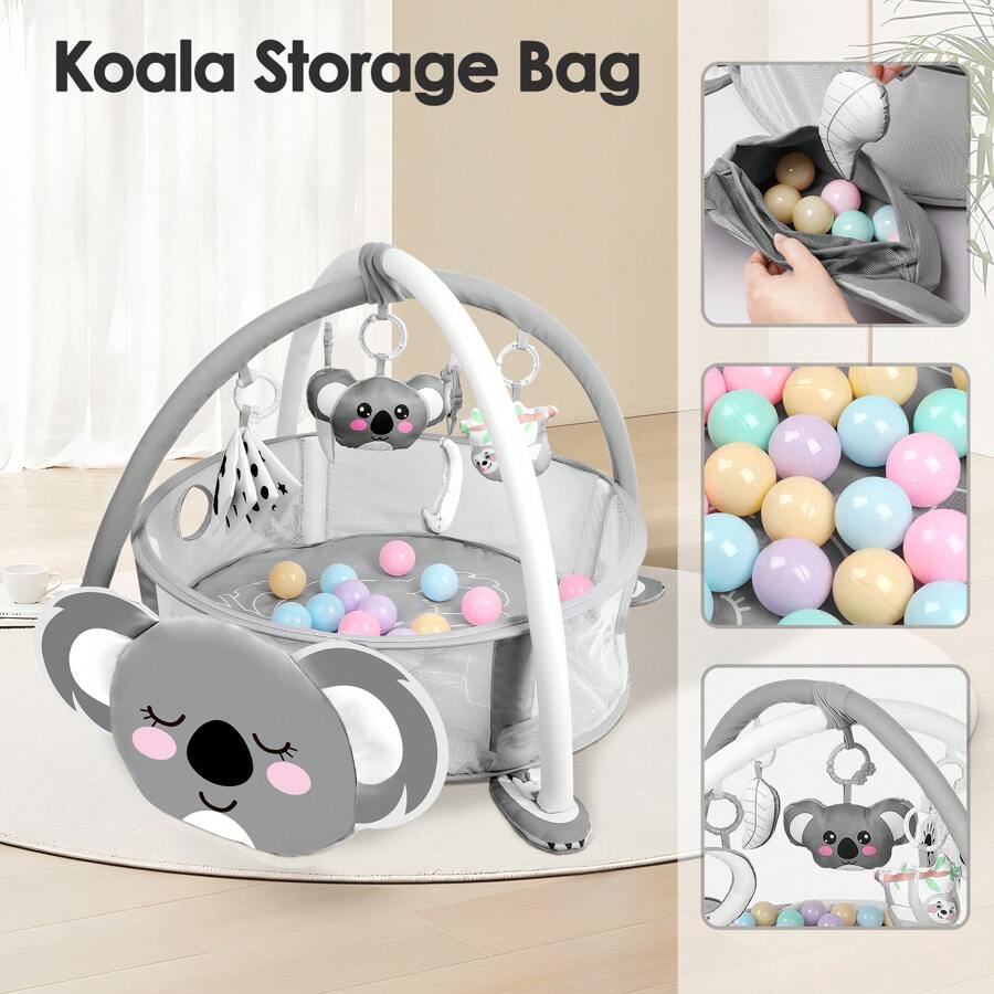 4-In-1 Baby Play Mat Baby Gym,Mat For Floor Activity Gym Ball Pit Including 30 Balls With 5 Infant Learning Sensory Baby Toys For Newborn Toddler To Develop Motor Cognition Boy & Girl Spring Halloween Gifts