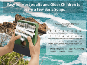5 Styles Kalimba 17 Key Thumb Piano, Portable Mahogany Thumb Piano With Instructions, Carrying Case, Hammers - Cherry Wood - Musical Instruments For Music Lovers, Beginners, Outdoor Pianos (Butterfly Love Flower--B)