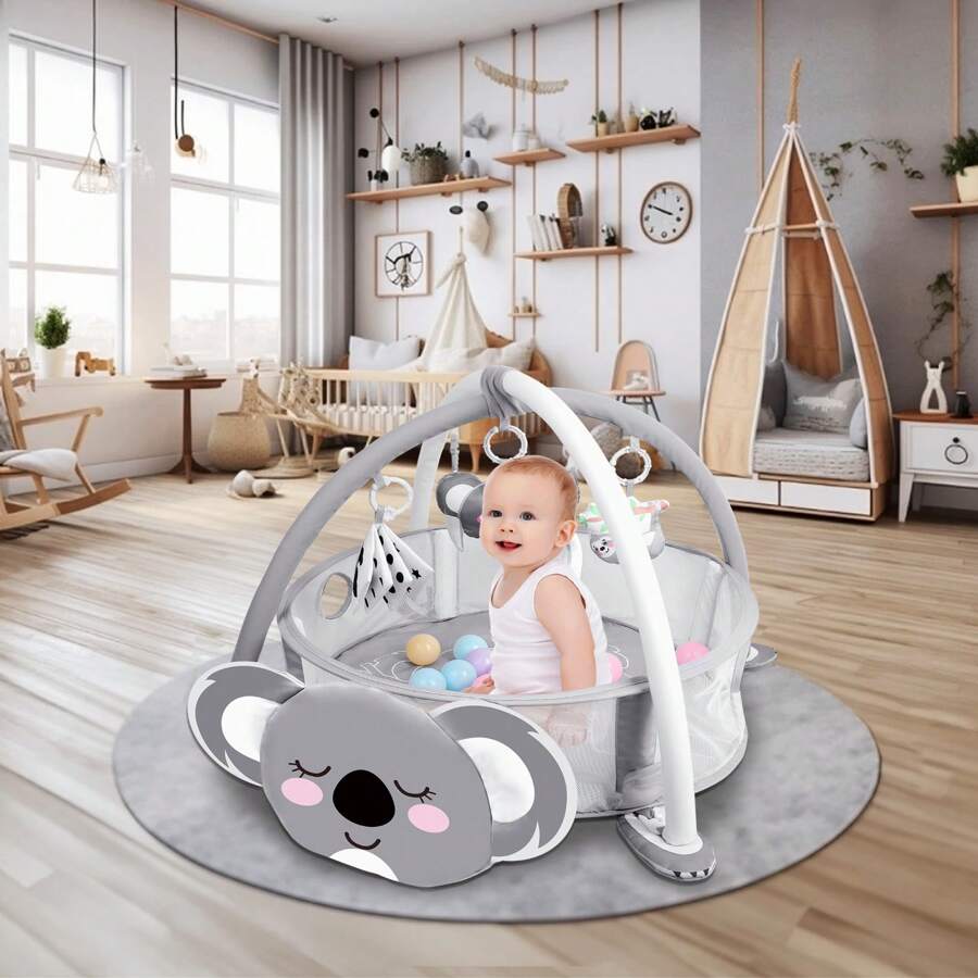 4-In-1 Baby Play Mat Baby Gym,Mat For Floor Activity Gym Ball Pit Including 30 Balls With 5 Infant Learning Sensory Baby Toys For Newborn Toddler To Develop Motor Cognition Boy & Girl Spring Halloween Gifts