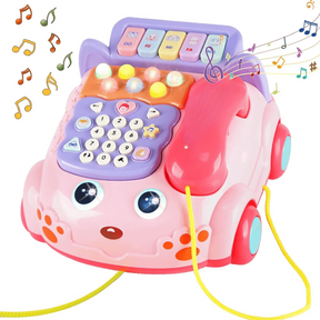 Baby Phone Toy, Baby Toy Phone Cartoon Baby Piano Music Light Toy Children Pretend Phone, Kids Cell Phone Girl With Light Parent-Child Interactive Toy Gift Game Boy Girl Early Education Gift Pink