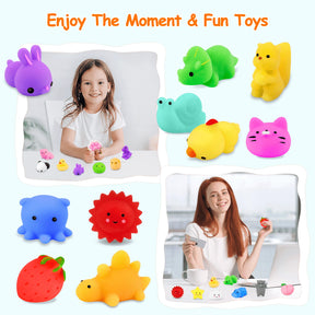 65Pcs Squishy Toys For Kids, Mini Kawaii Mochi Squishies Party Favors, Cute Animal Stress Relief Toys, Classroom Prizes, Christmas Goodie Bag Fillers, Birthday Gifts, Desk Decorations