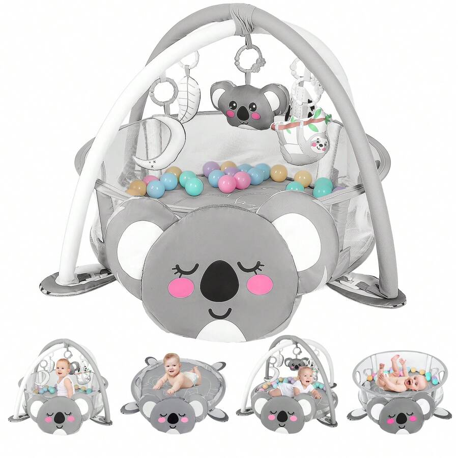 4-In-1 Baby Play Mat Baby Gym,Mat For Floor Activity Gym Ball Pit Including 30 Balls With 5 Infant Learning Sensory Baby Toys For Newborn Toddler To Develop Motor Cognition Boy & Girl Spring Halloween Gifts