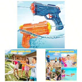 Gun - Leakproof Squirt Gun Adults Summer Blaster Soaker Small Guns Toys, 2 Pack Watergun Pool Beach Outdoor Fighting Blue Orange