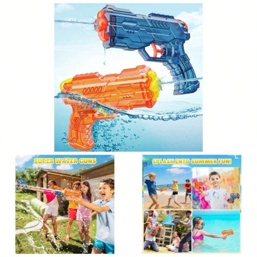 Gun - Leakproof Squirt Gun Adults Summer Blaster Soaker Small Guns Toys, 2 Pack Watergun Pool Beach Outdoor Fighting Blue Orange