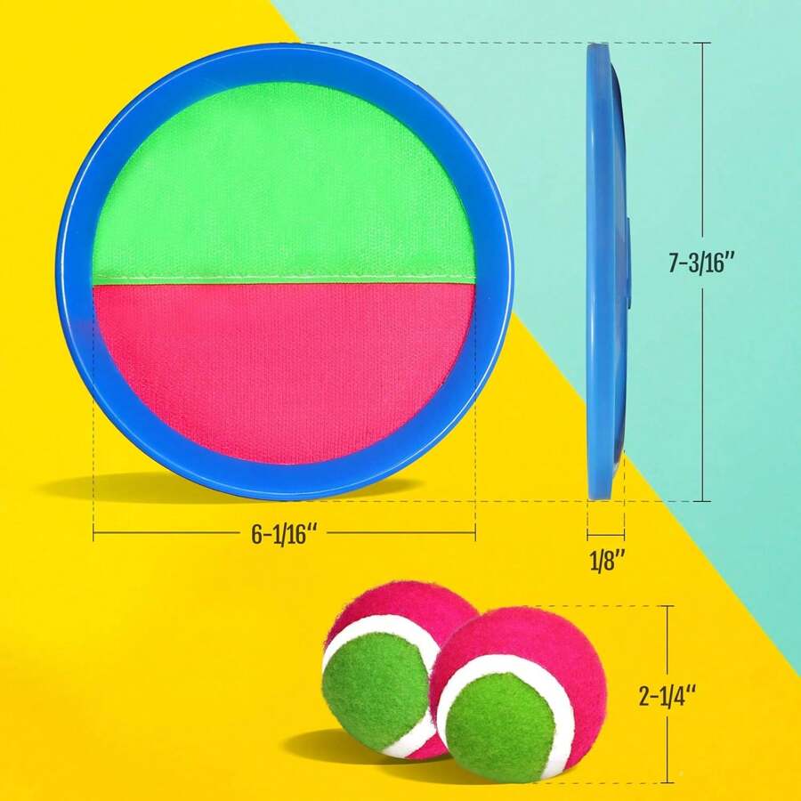 Sticky Ball Toys - Outdoor Play, Beach Toys, Throw And Ball Sets With 2 Paddles And 1Ball, Beach Play Set Playground Set For Backyard, Sea And Beach Accessories, AsHalloween, Easter, Christmas Gift