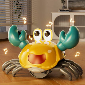 Dancing Moving Crawling Crab Toy Musical,Interactive Walking Dancing Toy With Music Light Automatically Avoid Obstacles,Fun Moving Toy For Babies And Kids Crawling Crab Baby Toy Automatically Avoid Obstacles,Sensory Walking Crab Toy For Birthday Gifts