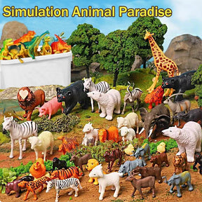 51pcs-Playset, Simulated Animal Model Playset, Educational Toys For Kids, Perfect For Birthday Gifts, Holiday Parties, Multi-Item Party Favor Packs